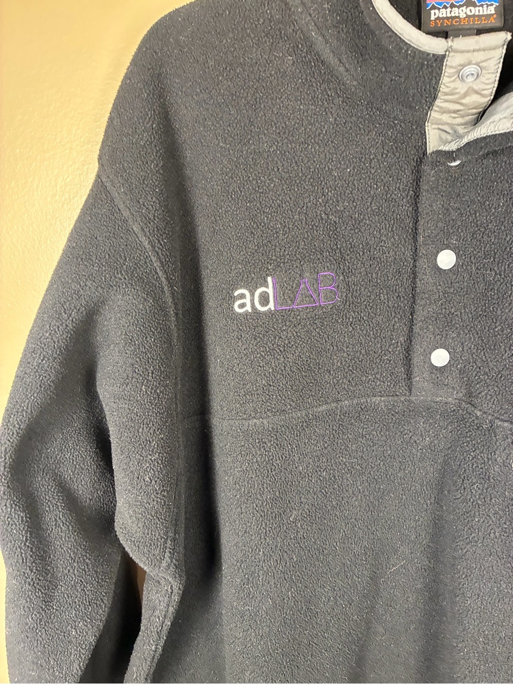 VTG Patagonia Synchilla T Snap Lightweight Fleece Company Logo Pullover Sweat - Picture 4 of 10
